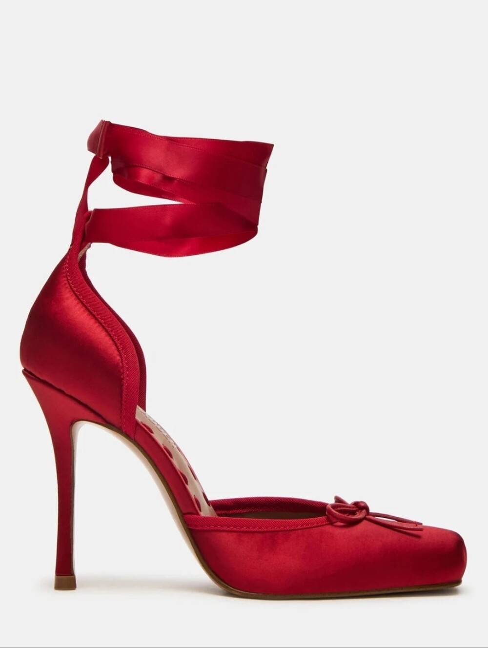 Stwve Madden Larina Red Satin Heels, 7½